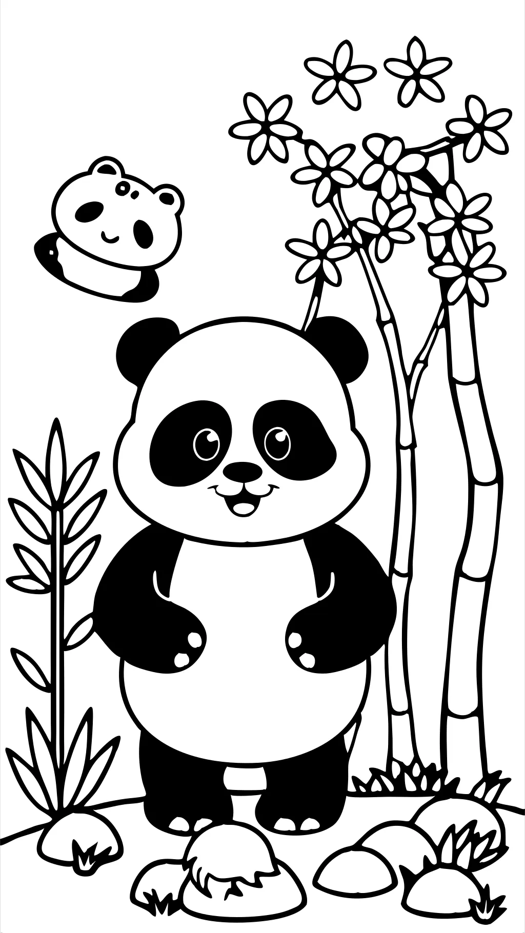 Lindas páginas para colorear de Panda Bear